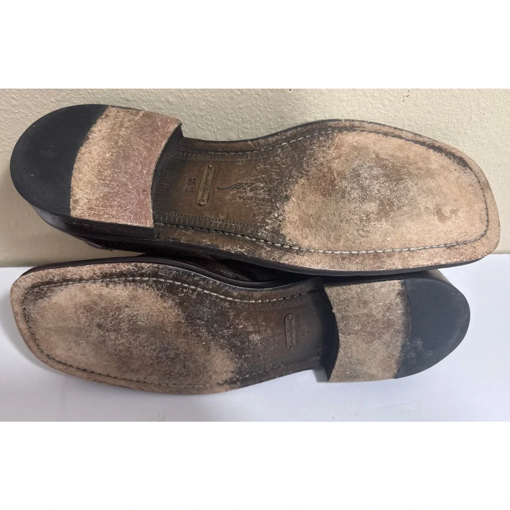 EUC Mezlan Platinum Genuine Lizard Brown Square‎ Toe Dress Shoe- Size 10M